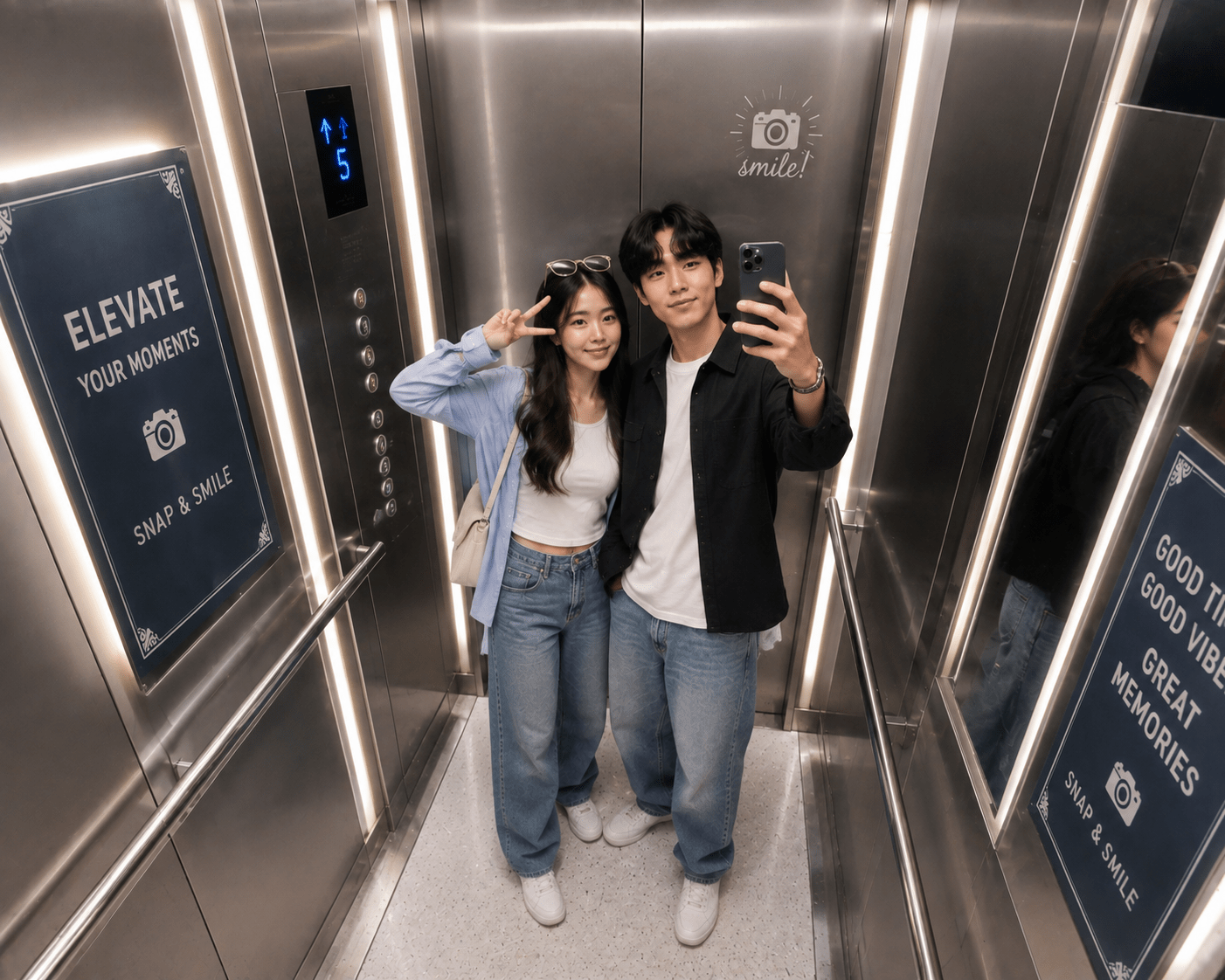 Booth photobooth Rekam Rasa bertema Elevator Booth